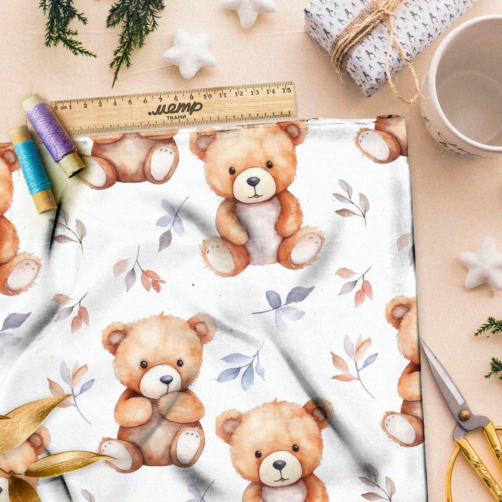 Ткань премиум бифлекс игрушечные медведи