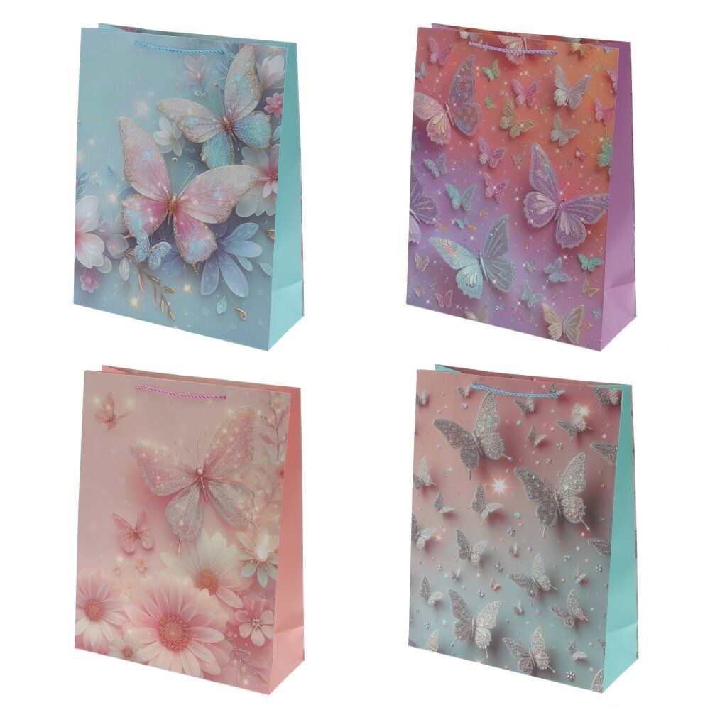 GAEM Пакет подарочный L (бумага 210г/м2, блок микс 12шт), L31 W12 H40 см, 4в.