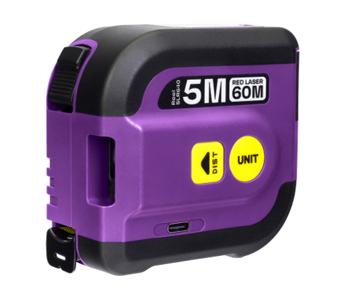 Рулетка с лазерным дальномером Ermenrich Reel SLR640, фиолетовый