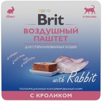 Brit 100гр Sterilised Rabbit (паштет) для стерилизованных кошек, с кроликом