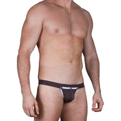 Мужские трусы тонги коричневые Sesmik Cover