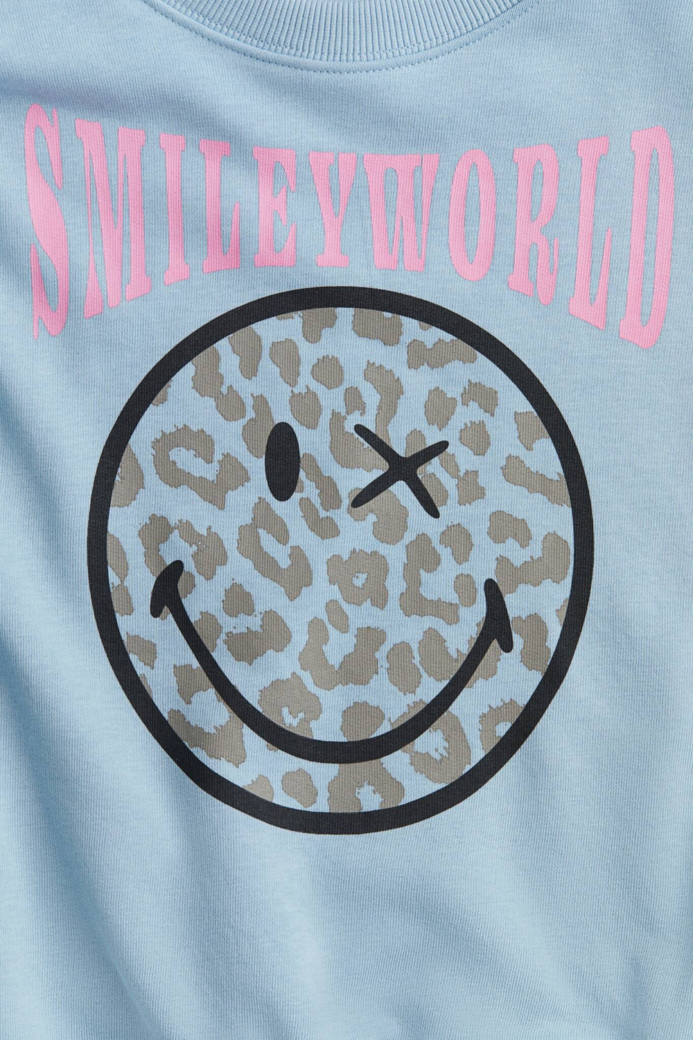 H&M Толстовка оверсайз с принтом, светло-голубой