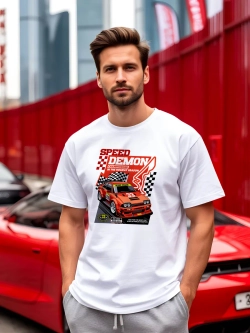 Футболка мужская y2k с принтом машиной