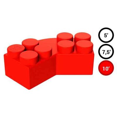 Элемент углового поворота стены 4x2 красный для GigaBloks