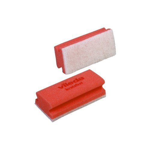 Губка Vileda мягкая (белый абразив) 7х15 см, красная 10 штук в упаковке