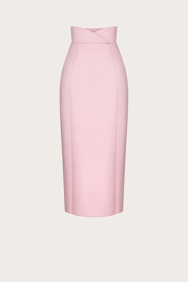 ЮБКА ИЗ ШЕЛКА С ДЕКОРАТИВНЫМ ПОЯСОМ