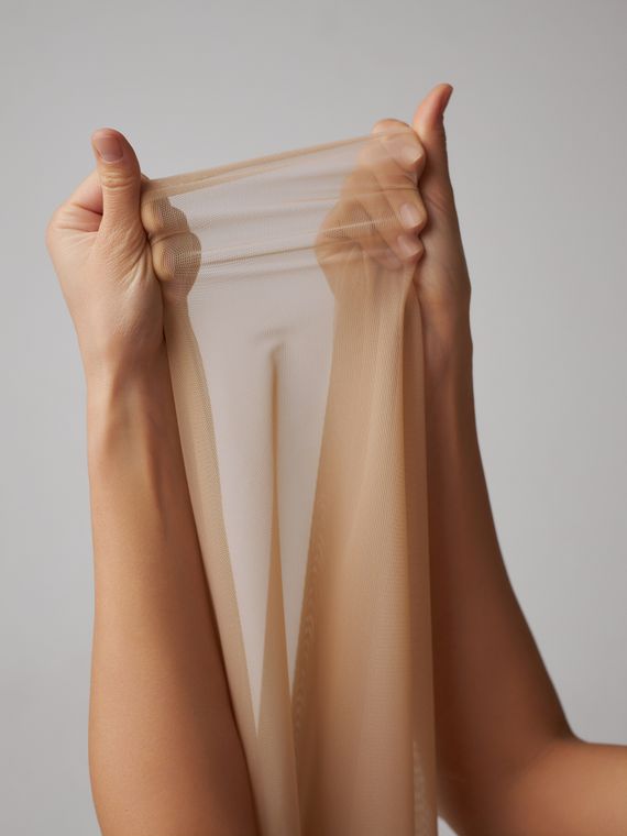 Сетка эластичная Lauma оптом с эффектом голого тела, бежевый 775