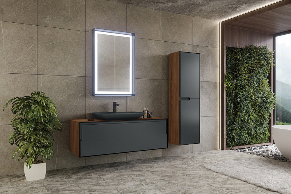 Тумба с раковиной Orka Craft 100 5001125 подвесная Орех Антрацит