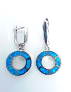 Серьги Эстерелла, серебро 925 проба, родирование, опал синтетический/Ф