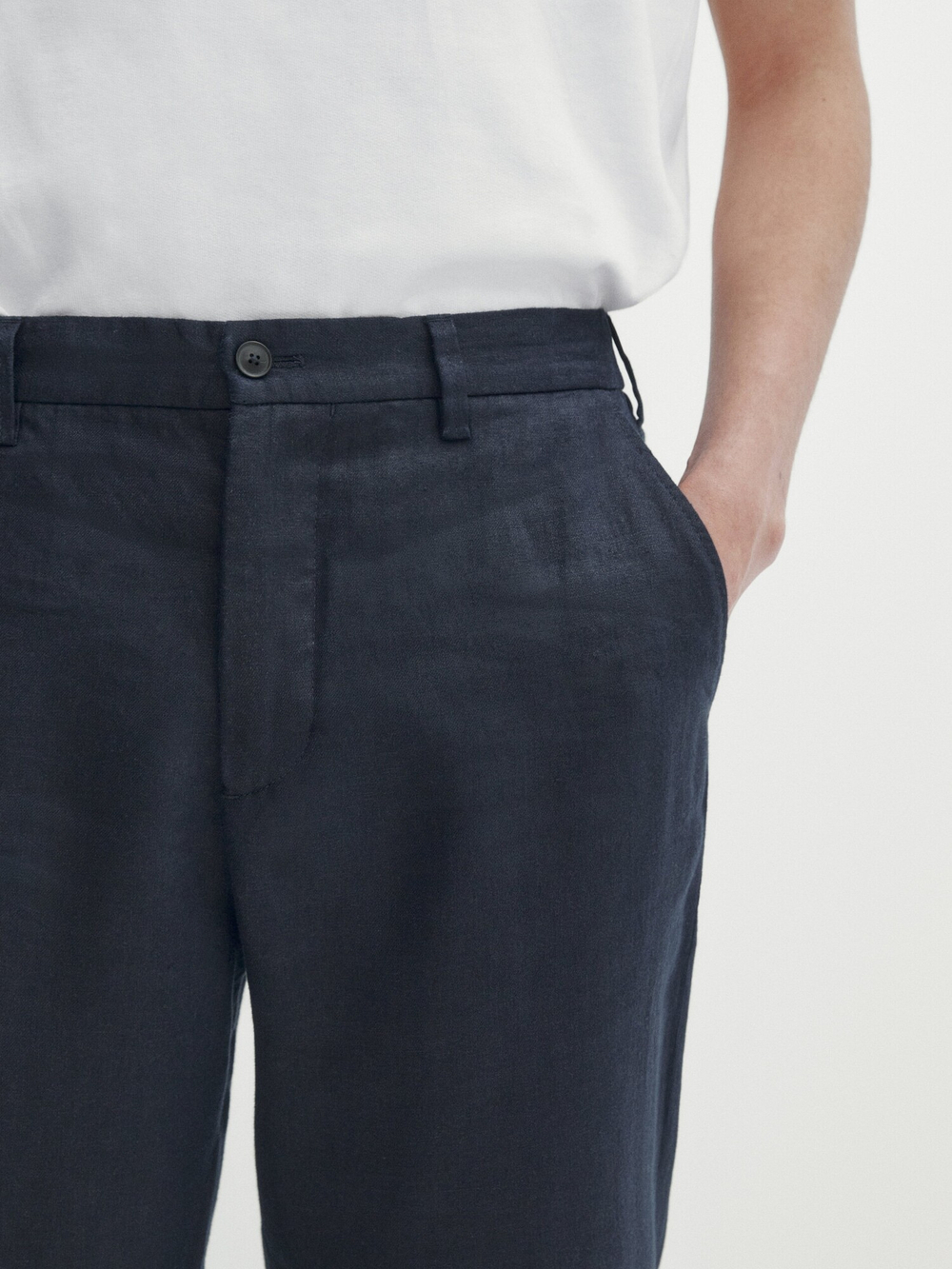 Massimo Dutti 100% льняные брюки, темно-синий