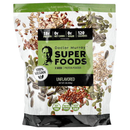Dr. Murray's, суперфуды, протеиновый порошок из 3 видов семян, без добавок, 908 г (2 фунта)