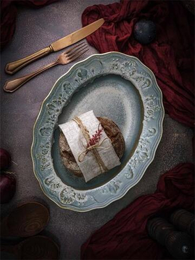 Блюдо овальное 37x27,6 см h 5 см, фарфор, Vintage