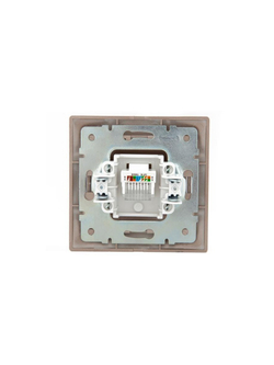 Розетка компьютерная 1-м СП Mira RJ45 16А IP20 со вставкой свет. корич. перламутр. LEZARD 701-3131-139
