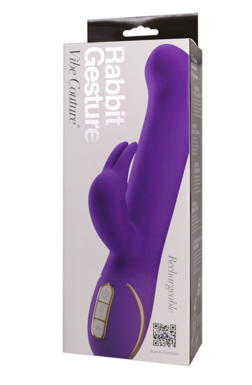 Фиолетовый вибратор со стимулятором клитора - 22 см. (Цвет: фиолетовый)