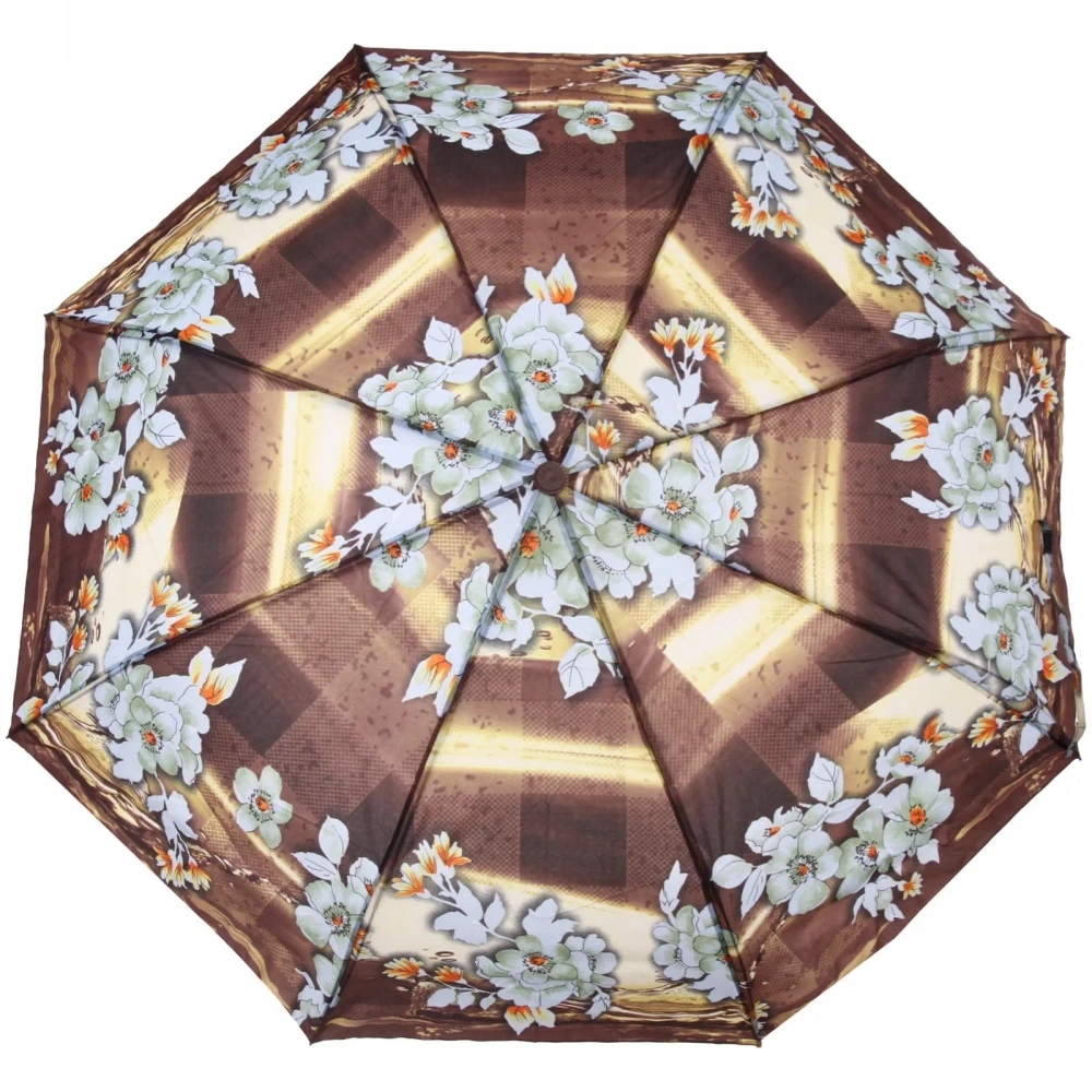 Зонт женский полуавтомат «Ultramarine - Олимпия», цвет микс, 8 спиц, d-100см, длина в слож. виде 30см