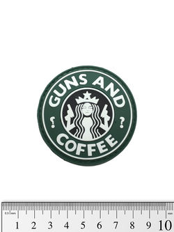 Шеврон Guns & Coffee PVC. Олива