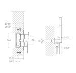 Встраиваемый смеситель для душа на 2 выхода с ручным душем ALEXIA SK3615021NM чёрный