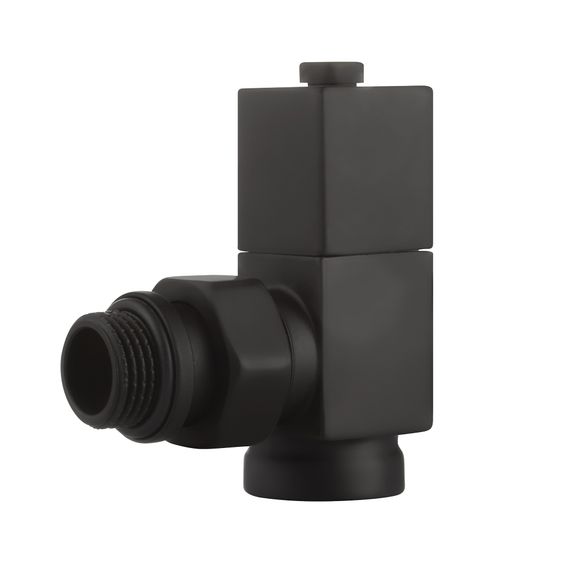 Набор дизайн-вентилей Royal Thermo CUBE, угловой (черный) 1/2quot; — (5)