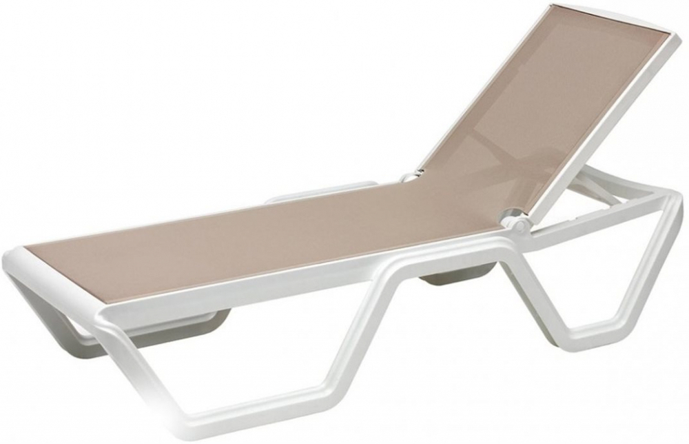 Шезлонг-лежак пластиковый Scab Design Vela, белый, тортора