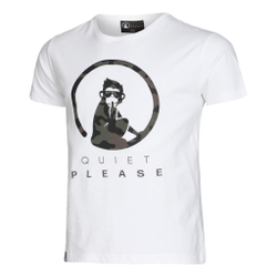 Мужское теннисное поло Quiet Please Camou Advantage Logo Men - White, Black
