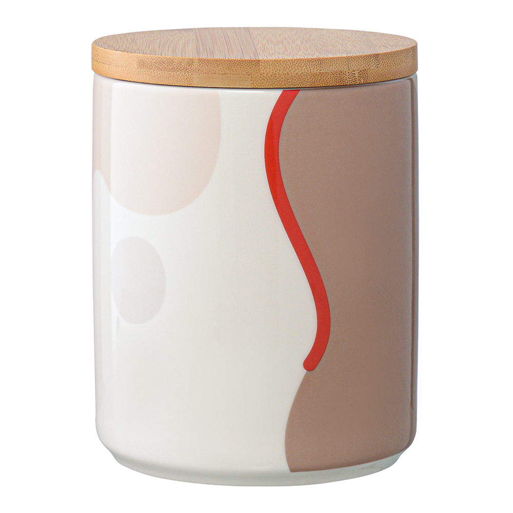 Банка для хранения бежевого цвета с авторским принтом из коллекции freak fruit, 1,25л