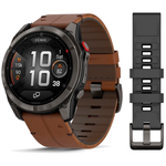 Умные часы Garmin Fenix 8 Pro, 51mm, Amoled Sapphire Titanium Carbon Grey Chestnut Leather (010-03199-40)