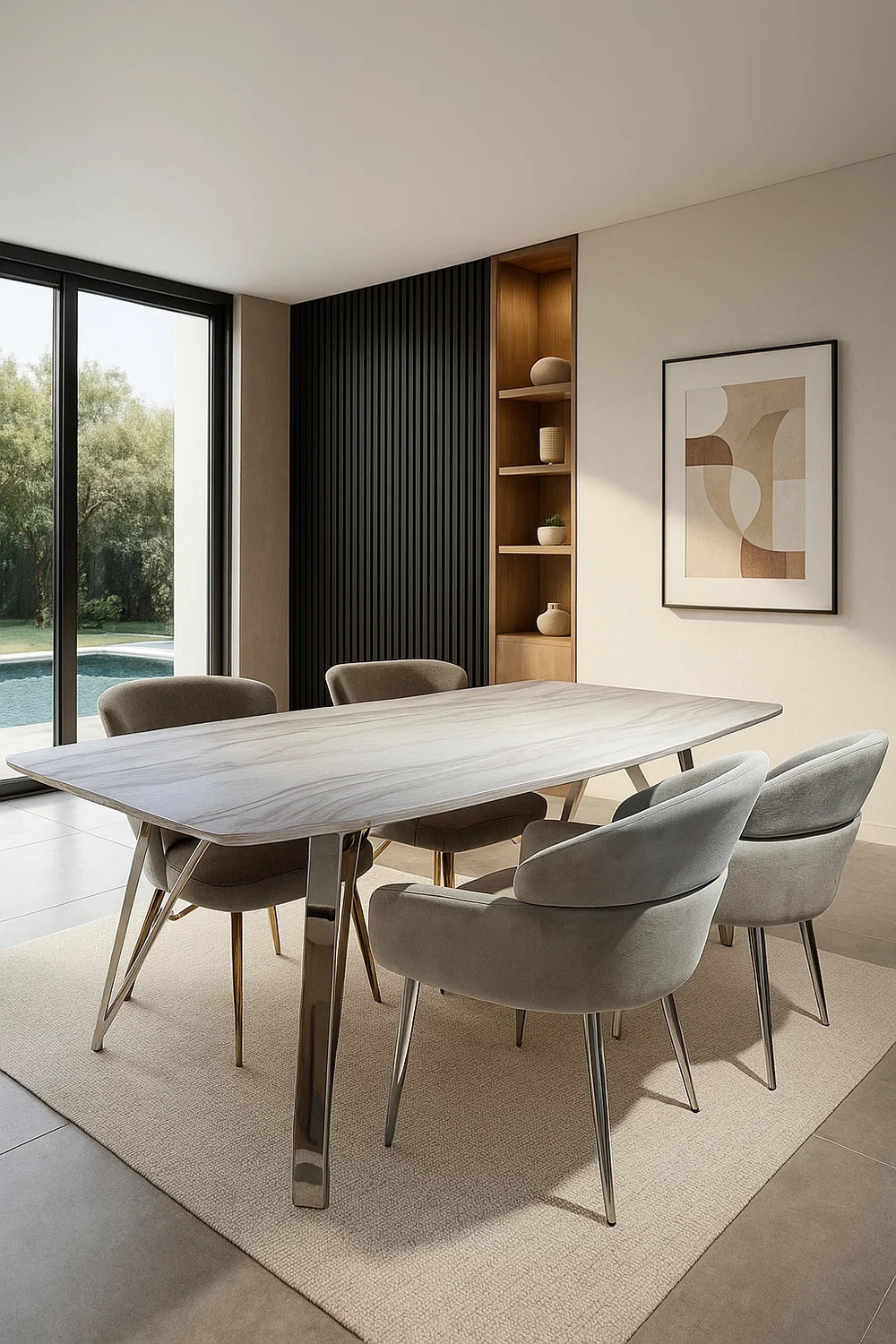 Стол обеденный Ist Casa Соа, 180х100х76 см, белый мрамор