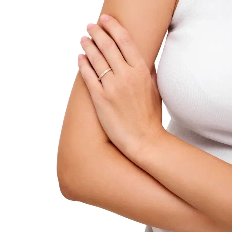 Кольцо с Паве – Золото, Розовое