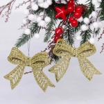 Подвески в блёсках «Сказочные бантики» 9*11 см (набор 2 шт), Золото