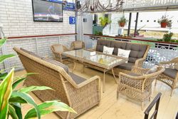 "Гляссе" диван трехместный из искусственного ротанга, цвет соломенный