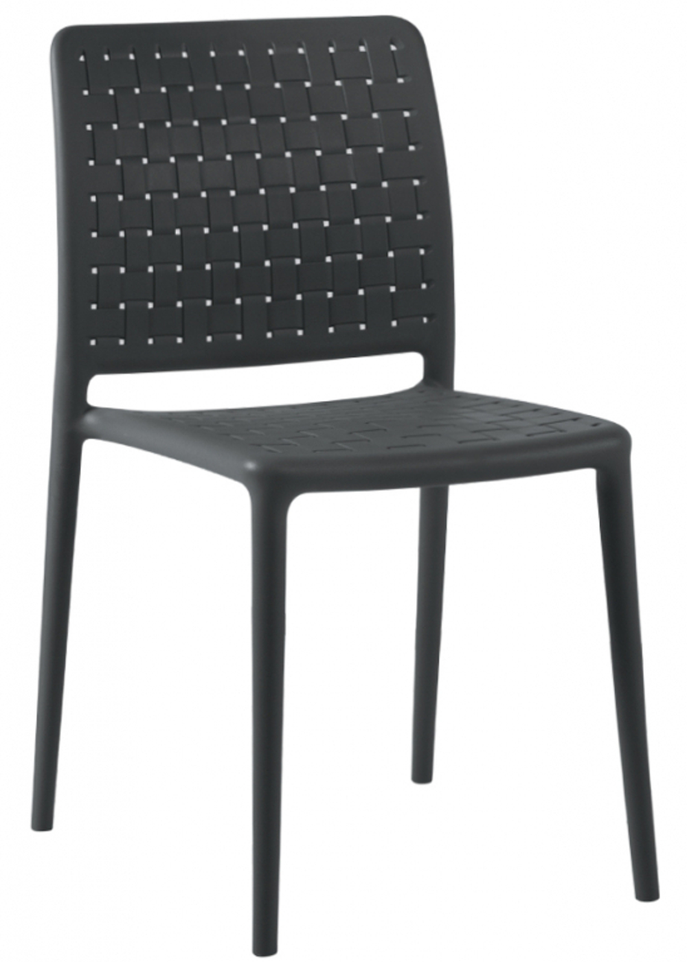 Стул пластиковый Papatya Fame-S, антрацит