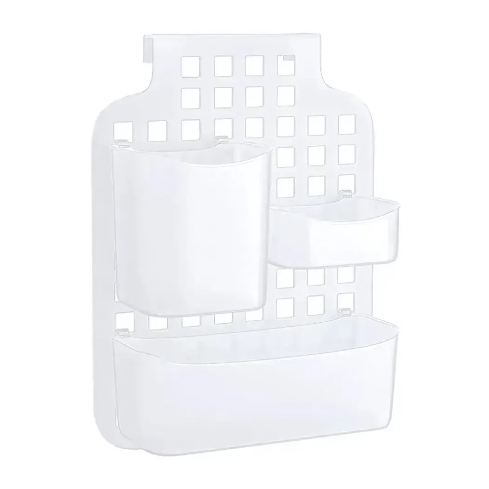 Органайзер навесной с контейнерами Белый 380х100