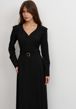 Платье со складками, черное