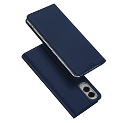 Чехол книжка из PU кожи синего цвета от Dux Ducis для смартфона Samsung Galaxy S25 Edge, серия Skin Pro Series Case