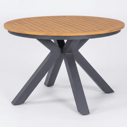 Стол круглый обеденный Ideal Patio AMATO карбон, тик