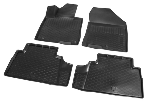 Коврики в салон автомобиля Rival для Hyundai Santa Fe IV поколение (7 мест) 2018-2021, полиуретан, 4 части, 12306005