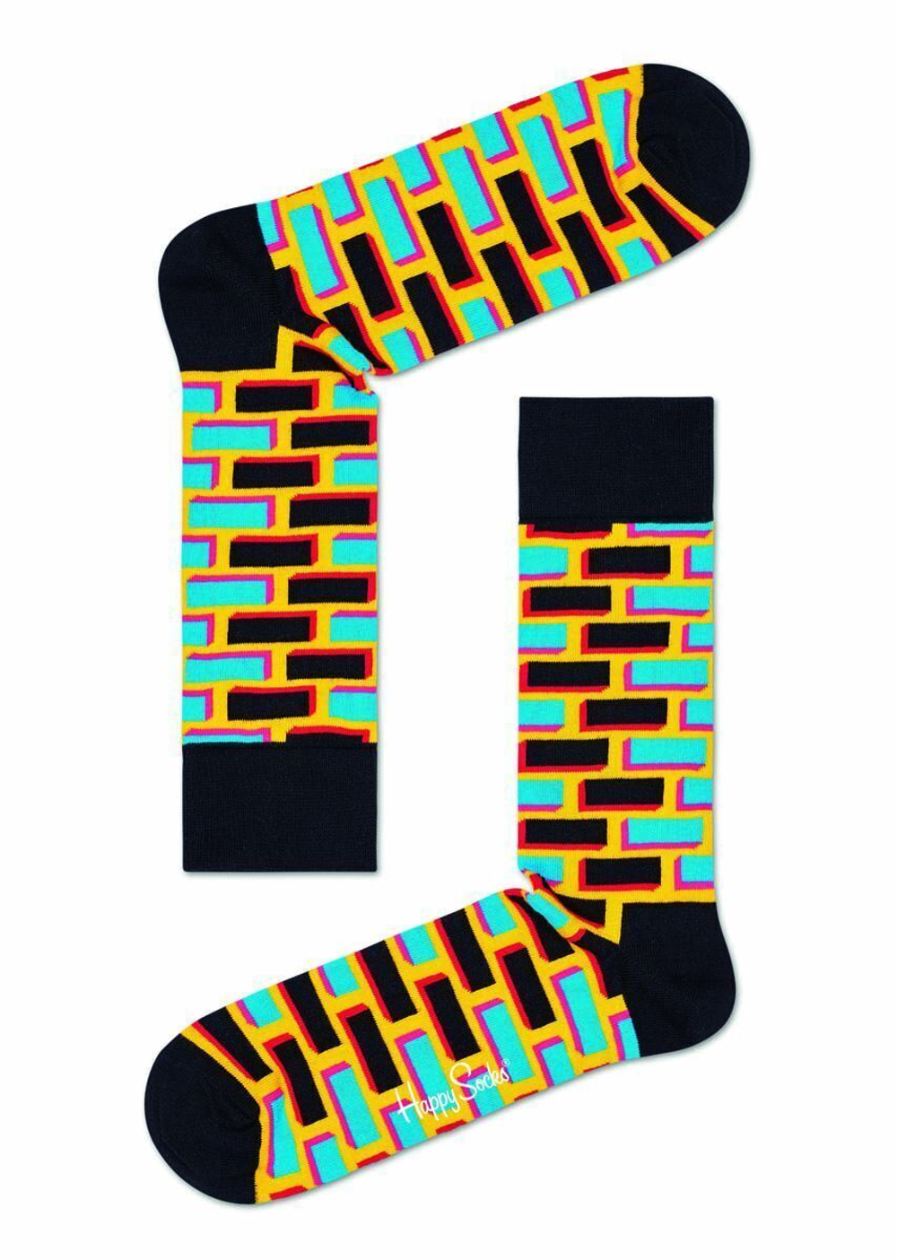 Носки унисекс Brick Sock с цветными кирпичиками (Размер: 29) (Цвет: темно-синий)