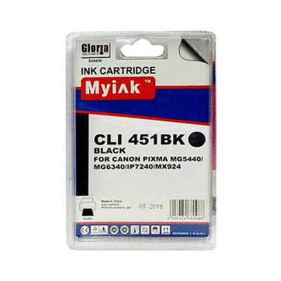 Картридж MyInk, аналог CANON CLI-451 XLBK PIXMA для iP7240/MG6340/5440/7140 Black (12ml, Dye)