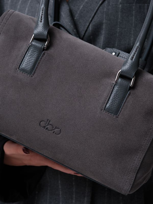 Замшевая сумка Cube DBR 31333 серый замок