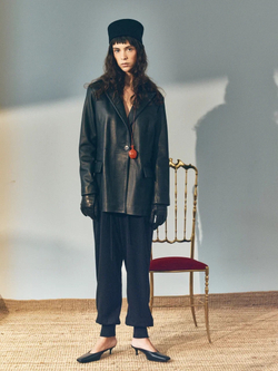 ПРЕДЗАКАЗ Пиджак черный кожаный AMALIE x LYNA by O.Rim