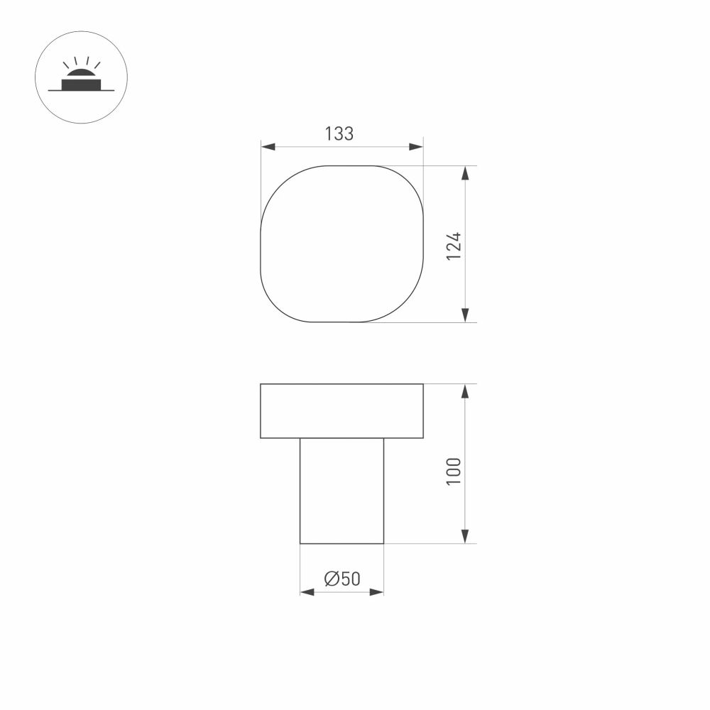 Светильник LGD-SWAMP-BOLL-H100-7W Warm3000 (GR, 93 deg, 230V) (Arlight, IP65 Металл, 3 года) 030002