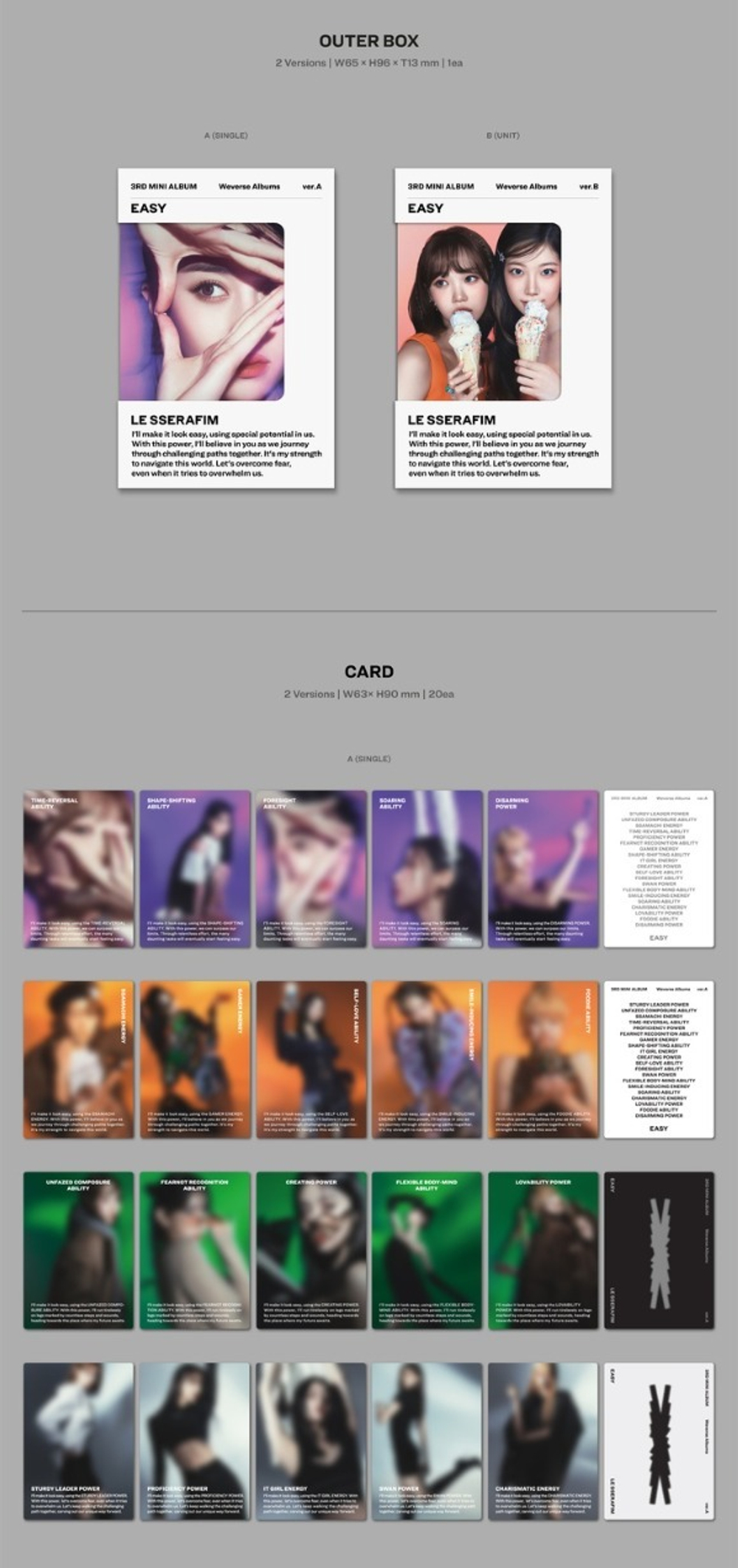 Альбом LE SSERAFIM - 3rd Mini Album 'EASY' (Weverse Albums ver.)