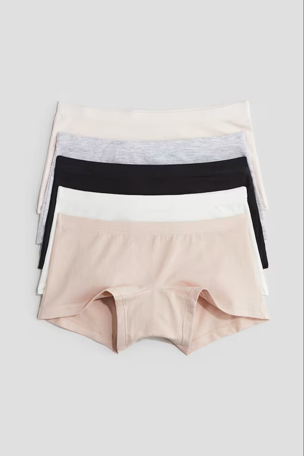 H&M Набор из пяти хлопковых трусиков, светло-розовый