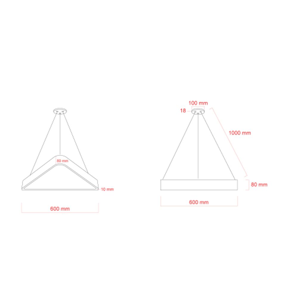 Светильник LED ЭРА Geometria SPO-151-W-40K-030 Delta 30Вт 4000К 3000Лм IP40 600*80 белый подвесной драйвер внутри | Декоративные светильники Geometria