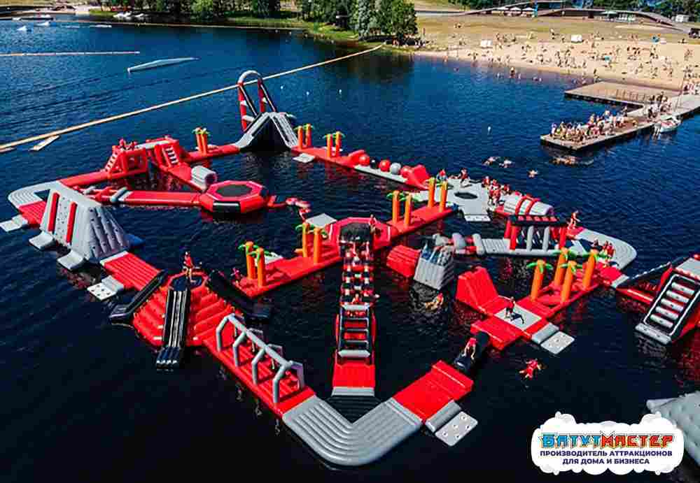 Большой надувной аквапарк для бизнеса «Коралловый риф», 39×29×5 м