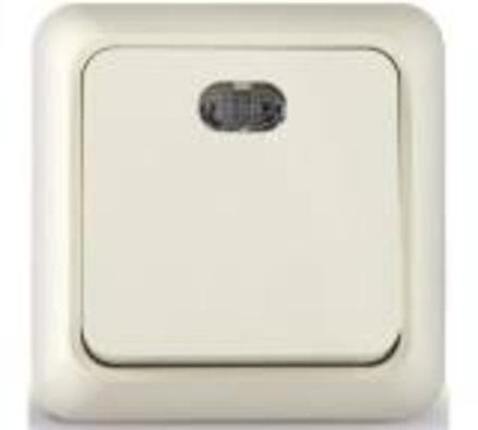 Выключатель одноклавишный с подсветкой "UNIVersal" серия "Олимп", о/у, 10А, 220В, "слоновая кость"