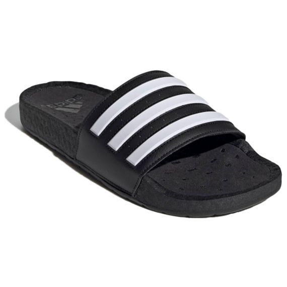 Adidas Adilette Boost Slides 'Black White Stripes'