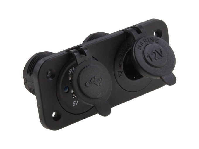 Панель с USB-разъемом 5В 2.1А и прикуривателем