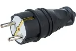1703750 Вилка с заземлением Каучук 16А IP44 Черная евро NE-AD 4001