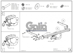 Фаркоп оцинкованный Galia M135A для Mazda 3 седан 2013-(паспорт и сертификат в комплекте)(без электрики)